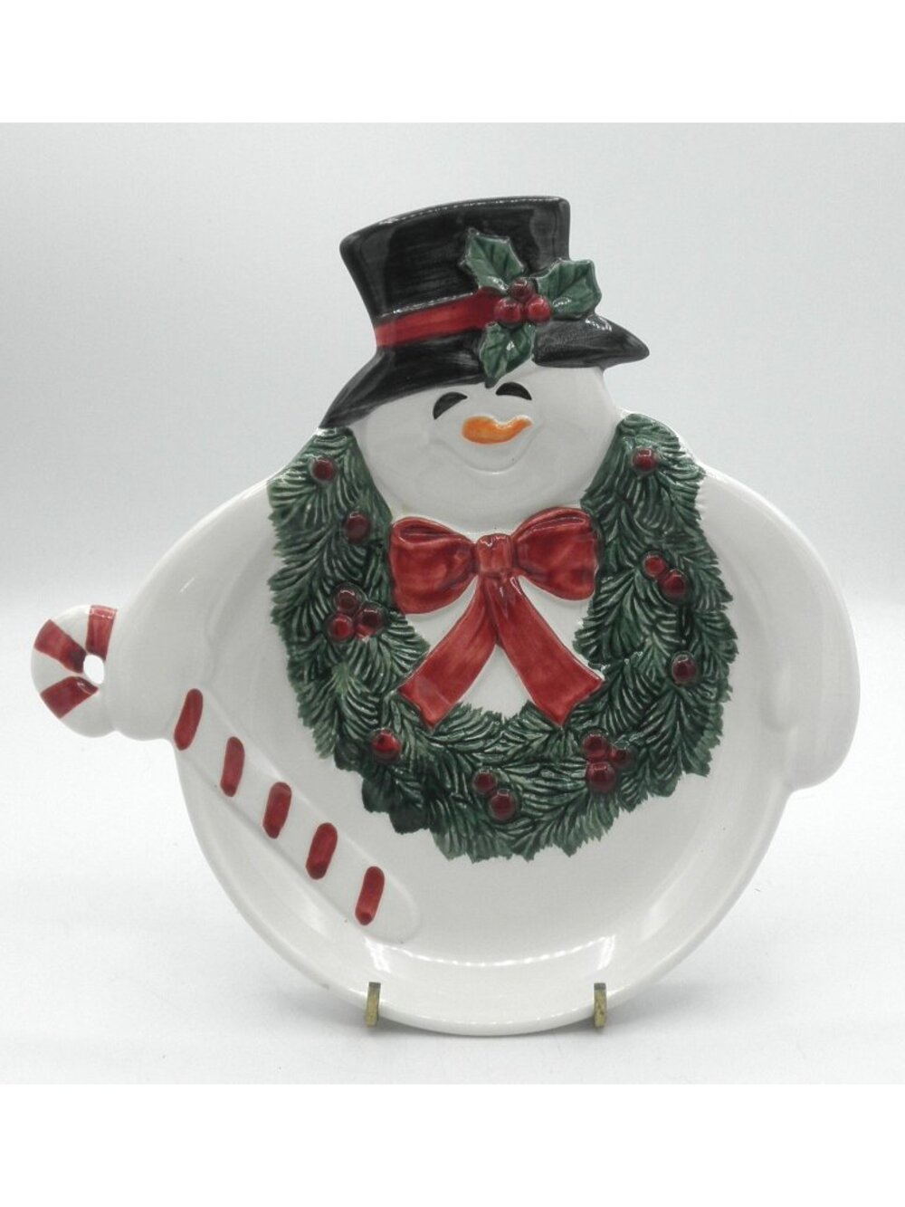Snowman by Fitz & Floyd 8-7/8 Inch Canape Plate Pattern: FITSNOW - Hard to Find
